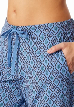 Hose 3/4-lang aqua gemustert - Mix+Relax