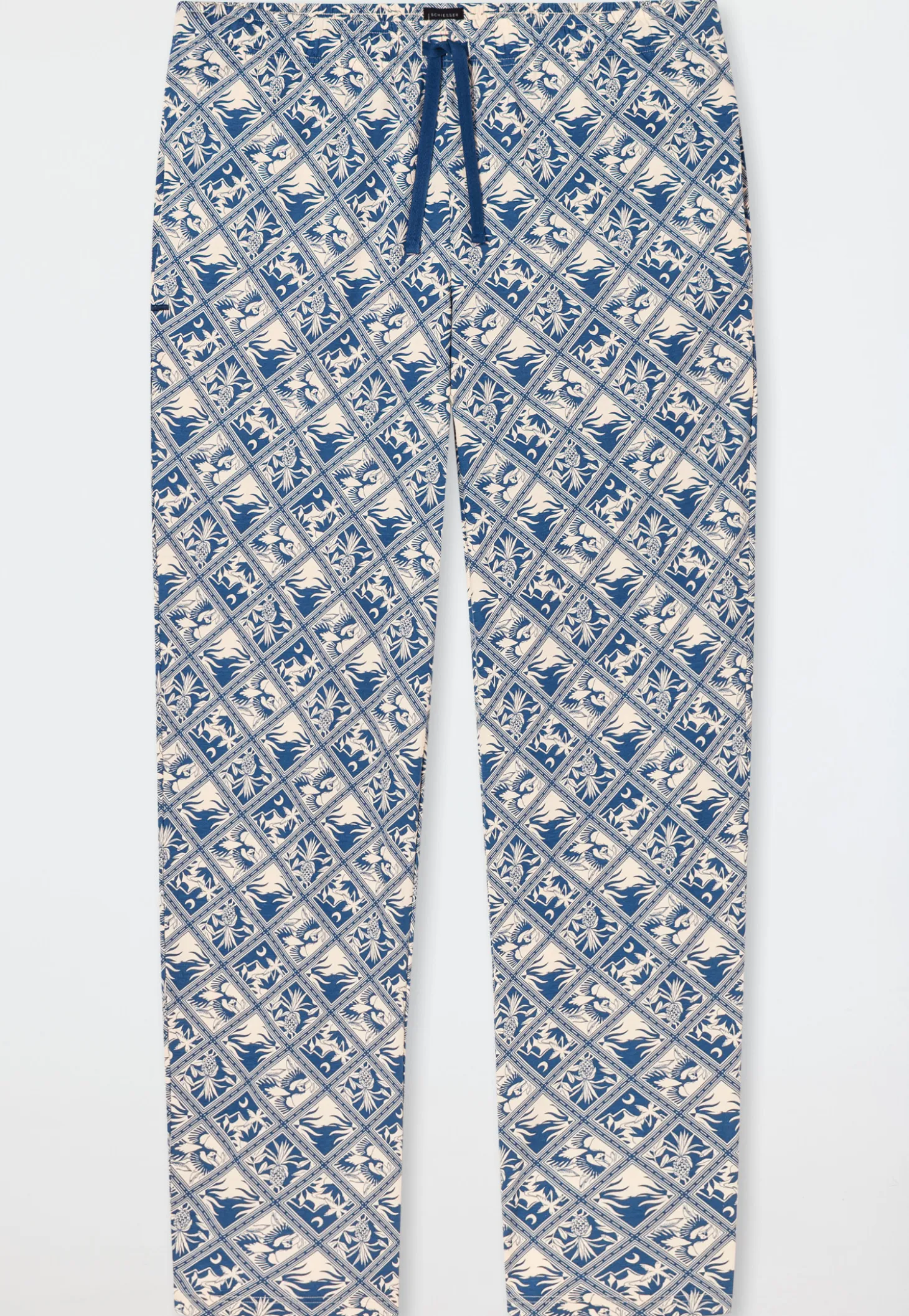 Hose lang beige bedruckt - Mix+Relax