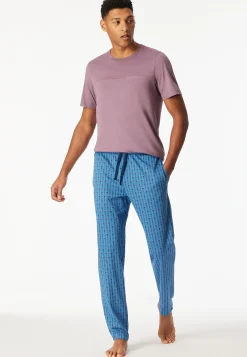Hose lang blau bedruckt - Mix+Relax