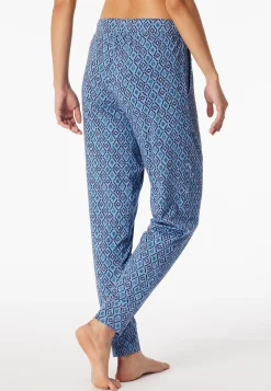 Hose lang Bündchen aqua gemustert - Mix+Relax