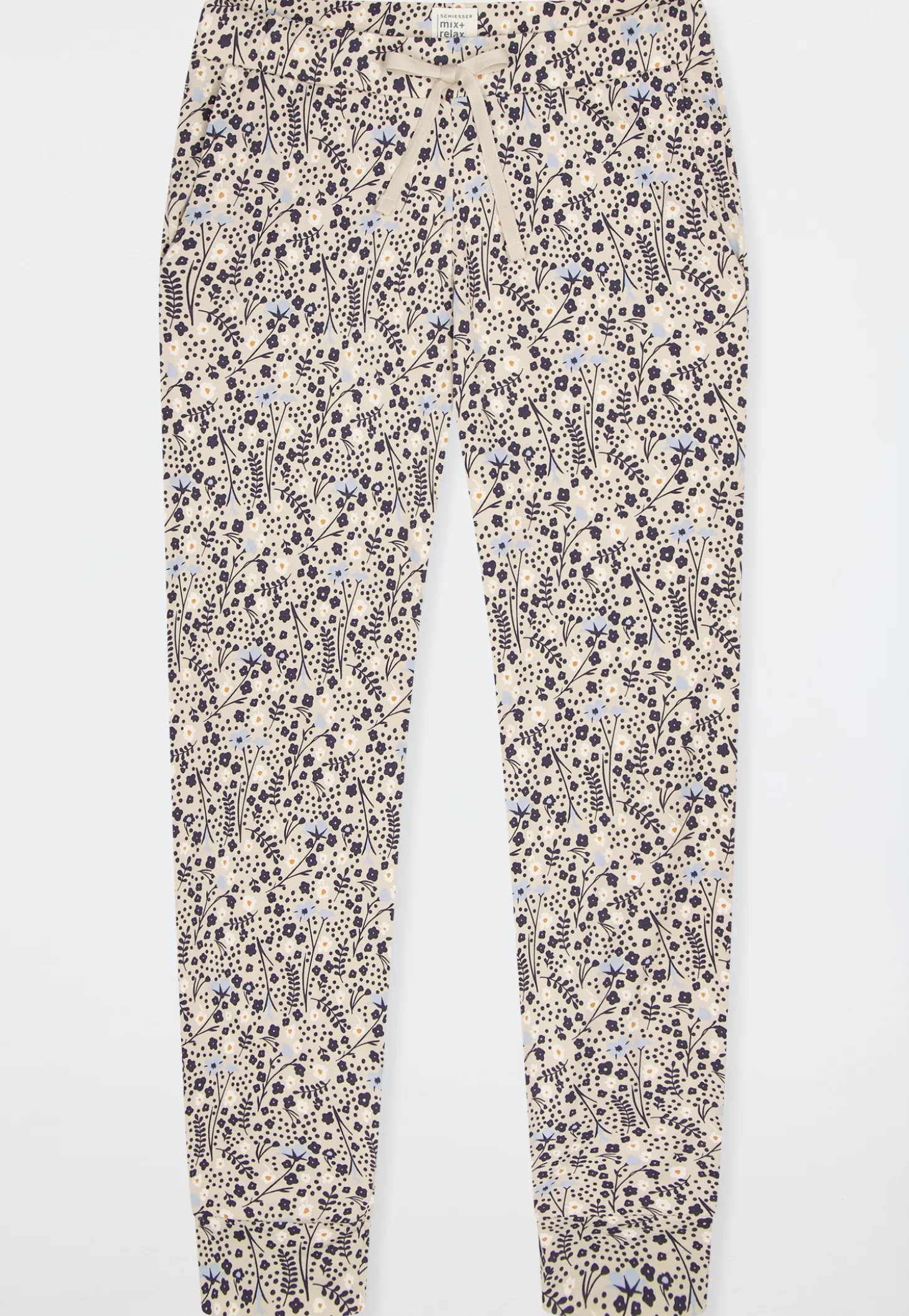 Hose lang Bündchen Blumen multicolor - Mix+Relax