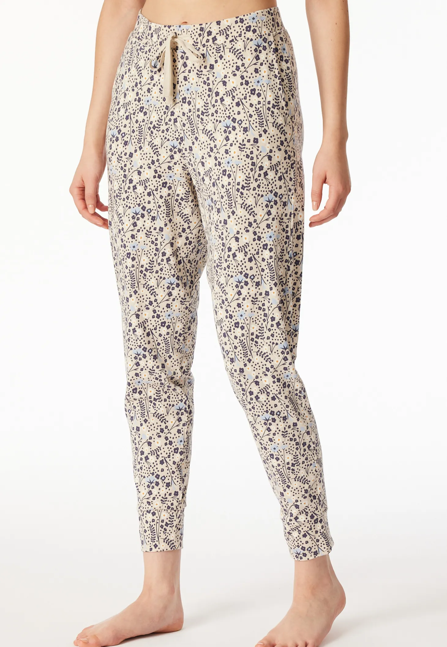Hose lang Bündchen Blumen multicolor - Mix+Relax