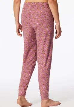 Hose lang Bündchen fuchsia gemustert - Mix+Relax