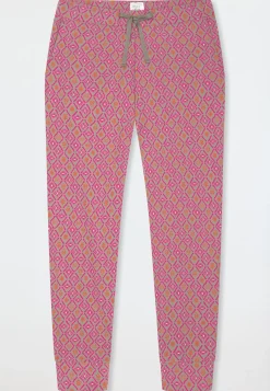 Hose lang Bündchen fuchsia gemustert - Mix+Relax
