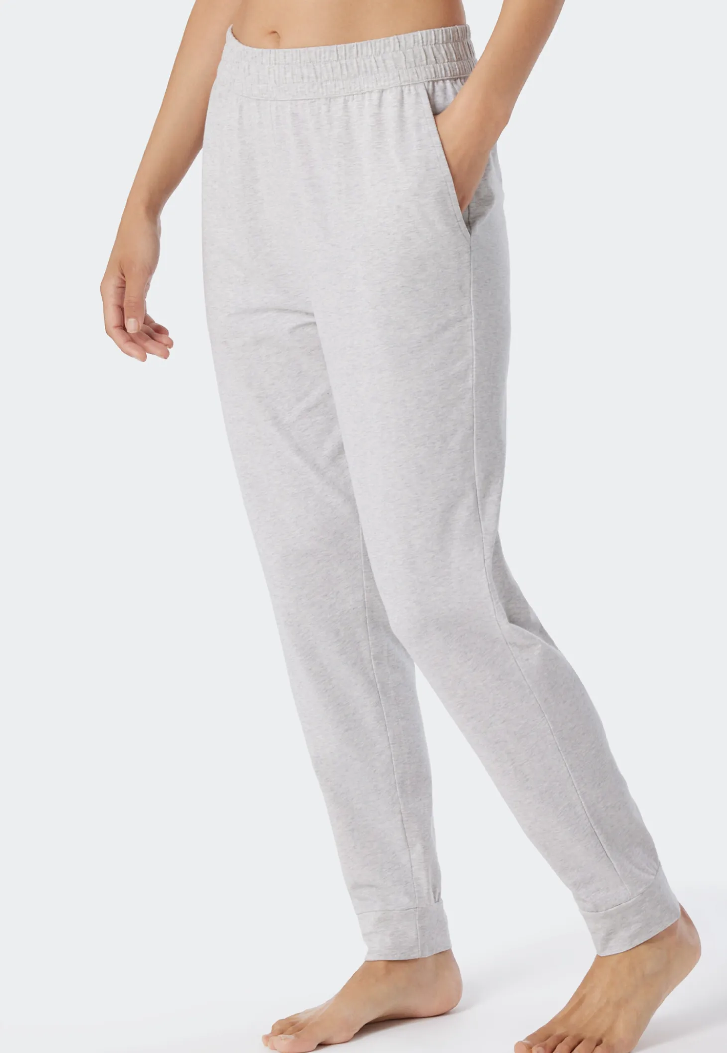 Hose lang Bündchen grau-meliert - Mix+Relax