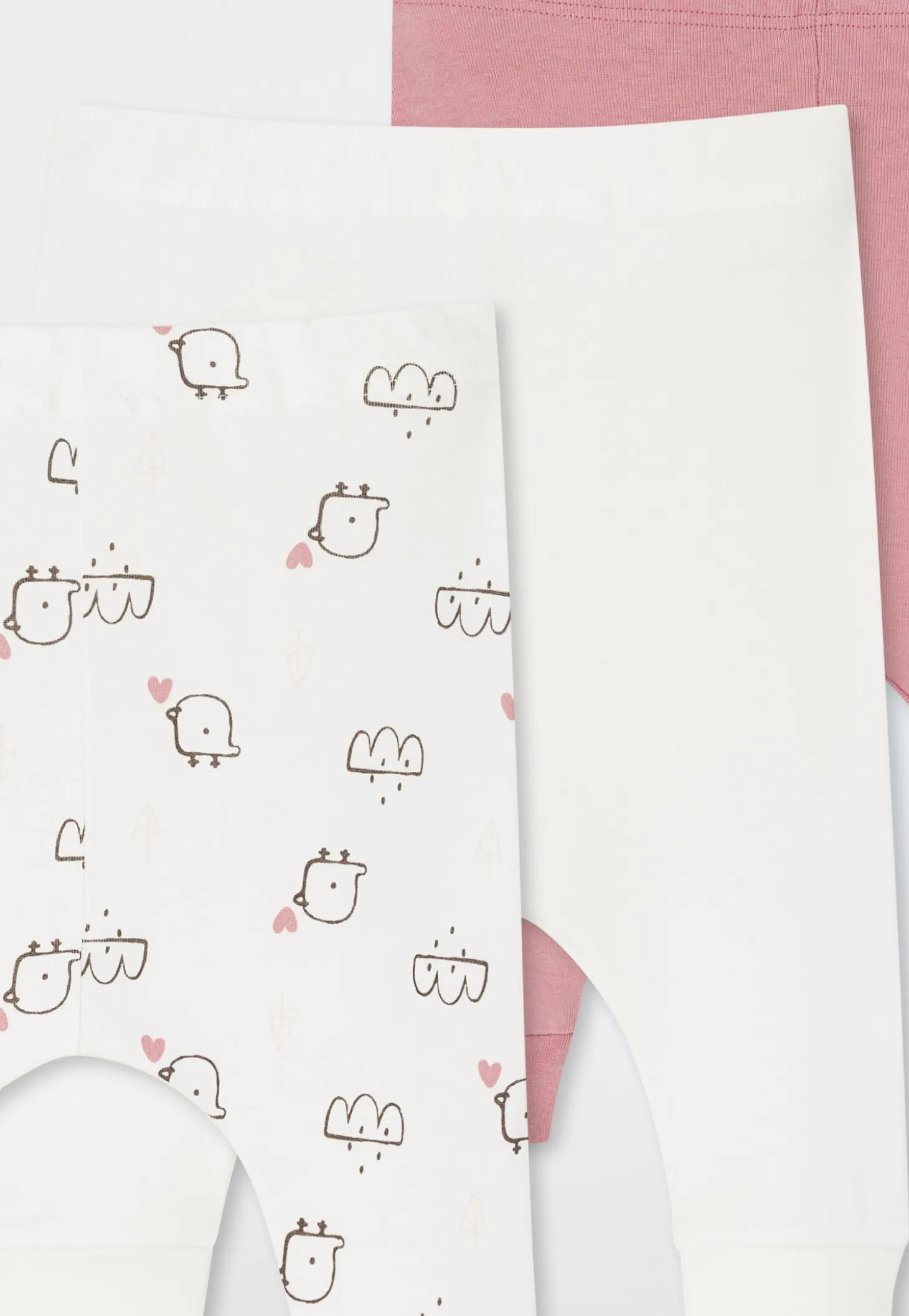 Hose lang 3er-Pack Feinripp mehrfarbig - Baby