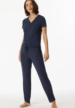 Hose lang/extra-lang Modal blau - Mix+Relax