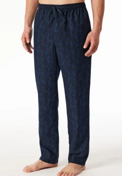 Hose lang Flanell Paisley nachtblau - Mix+Relax