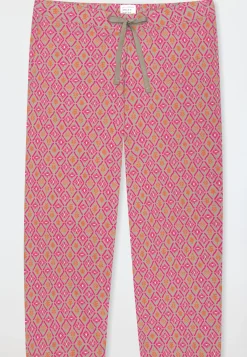 Hose 3/4-lang fuchsia gemustert - Mix+Relax