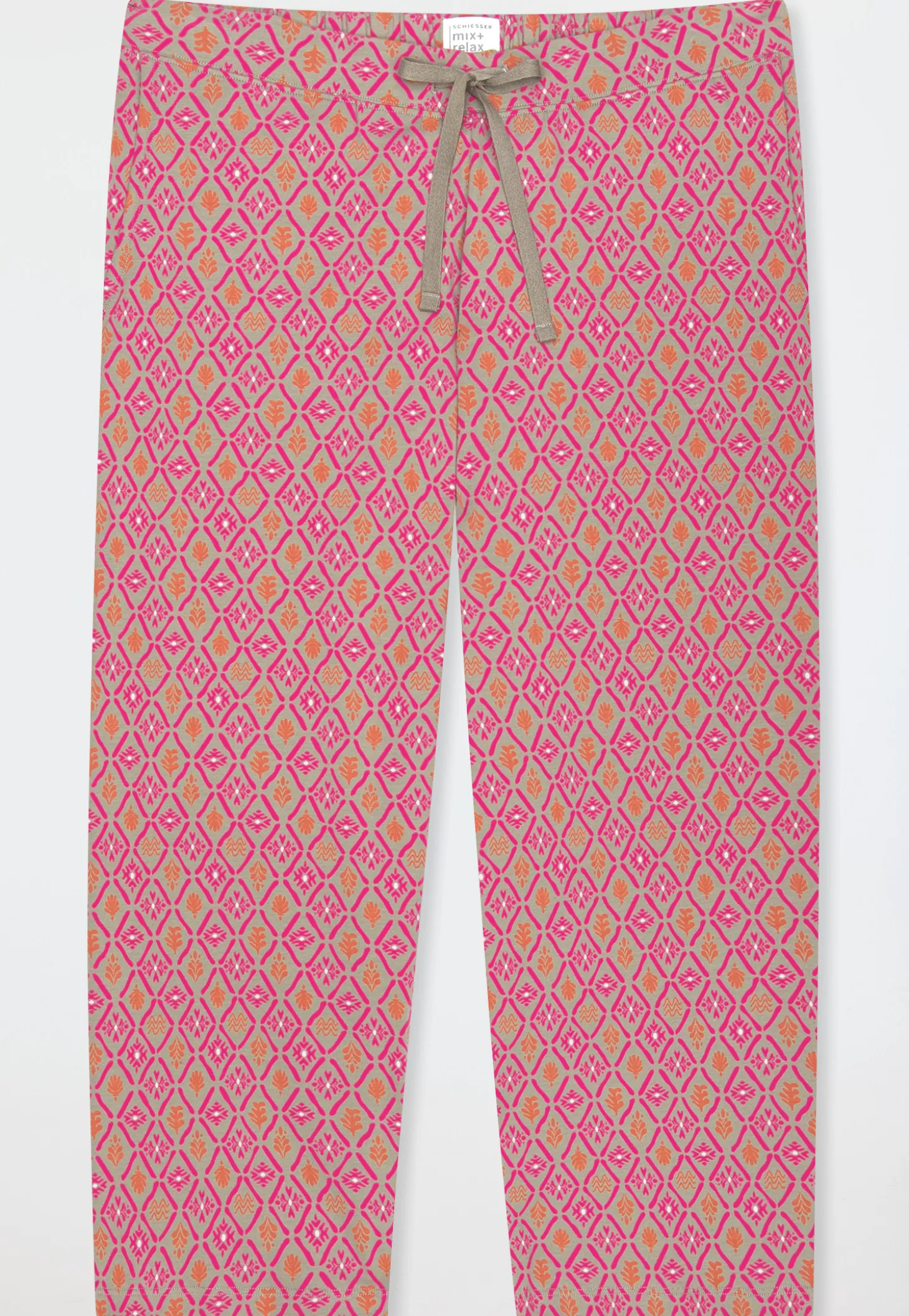 Hose 3/4-lang fuchsia gemustert - Mix+Relax