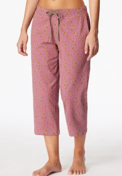 Hose 3/4-lang fuchsia gemustert - Mix+Relax