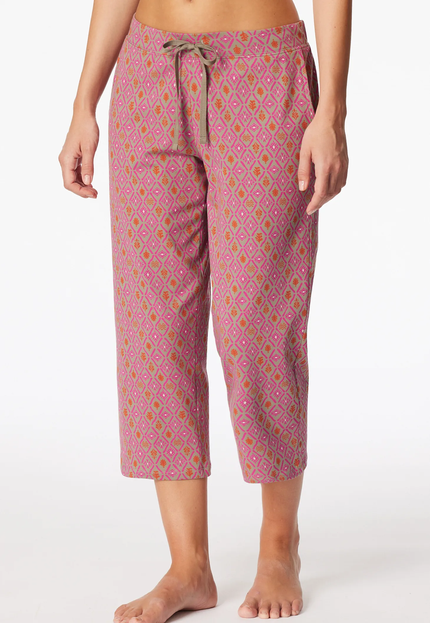 Hose 3/4-lang fuchsia gemustert - Mix+Relax