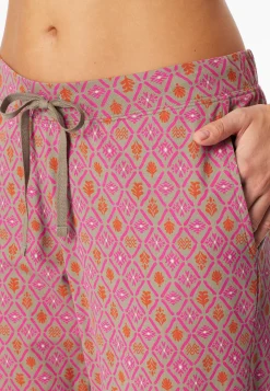 Hose 3/4-lang fuchsia gemustert - Mix+Relax