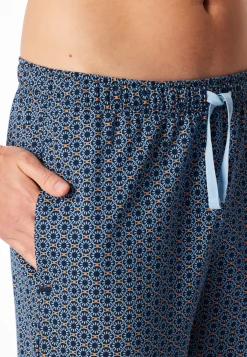 Hose lang pacific blue bedruckt - Mix+Relax