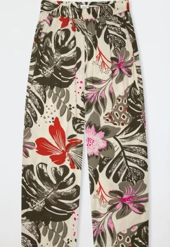 Hose lang Viskose-Webware Blumen multicolor  Mix+Relax