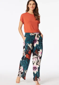 Hose lang Viskose-Webware Blumen multicolor Mix+Relax