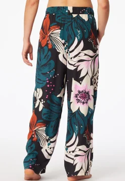 Hose lang Viskose-Webware Blumen multicolor  Mix+Relax