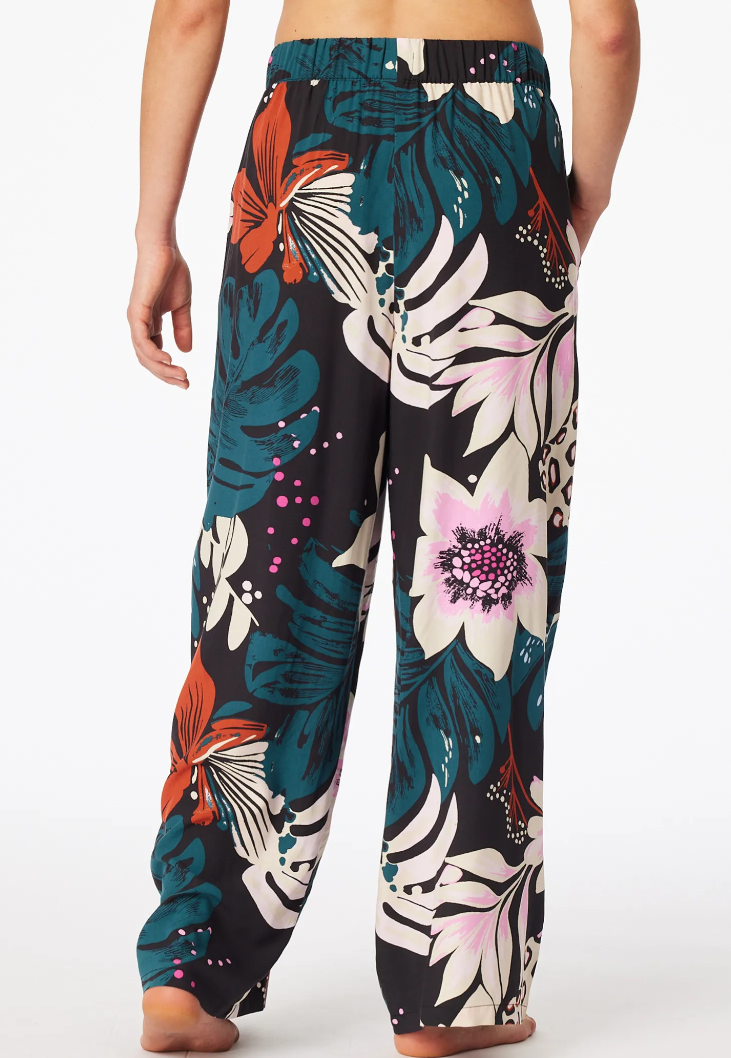 Hose lang Viskose-Webware Blumen multicolor Mix+Relax