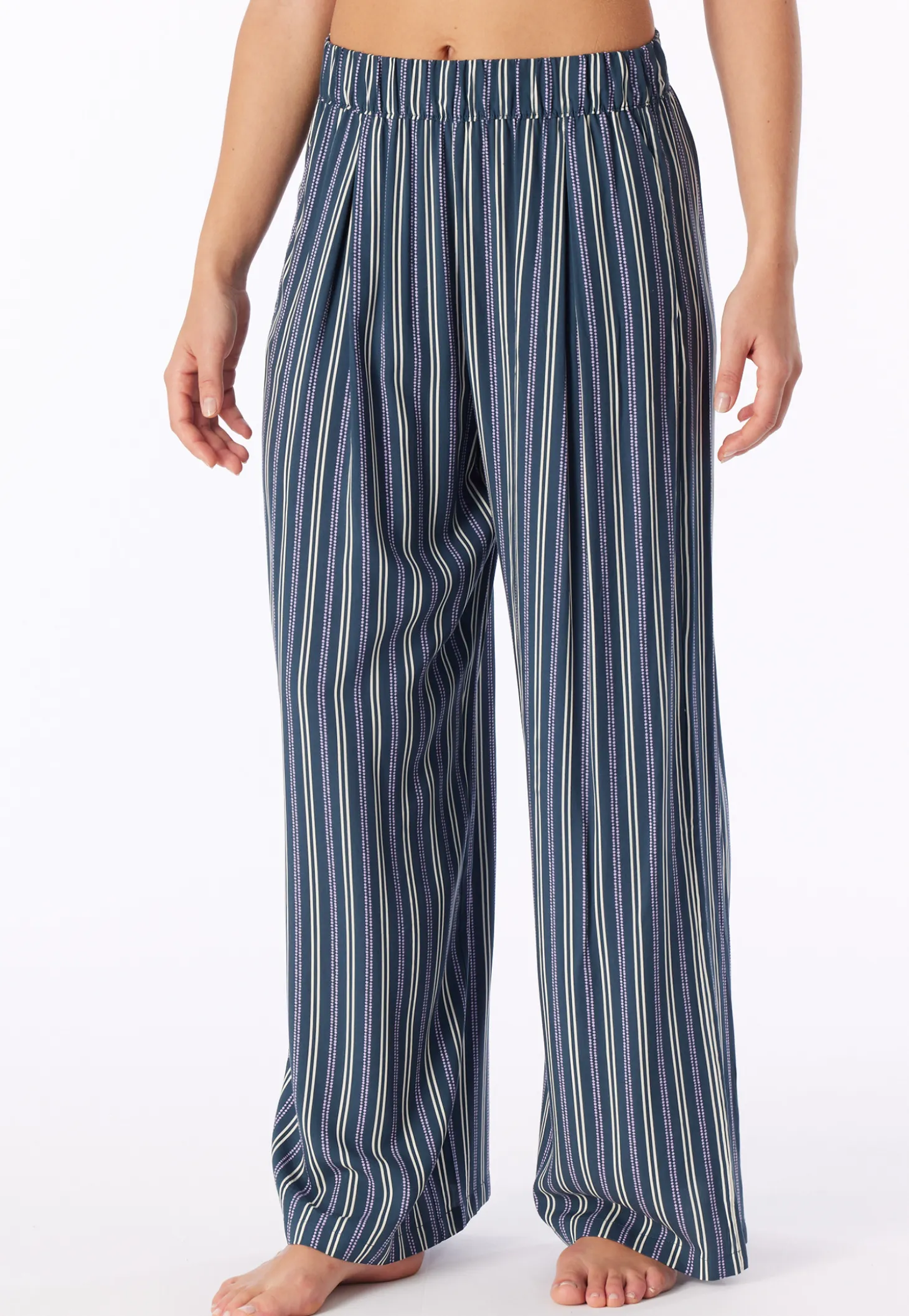 Hose lang Viskose-Webware Streifen multicolor Mix+Relax