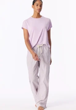 Hose lang Viskose-Webware Streifen multicolor Mix+Relax