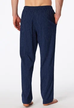 Hose lang Webware Seersucker navy gestreift - Mix+Relax