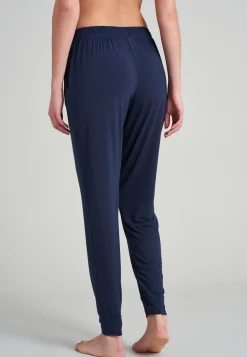 Loungehose lang Modal Bündchen blau - Mix+Relax