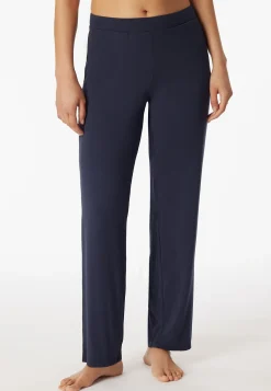 Loungehose lang Modal Marlene-Schnitt blau - Mix+Relax