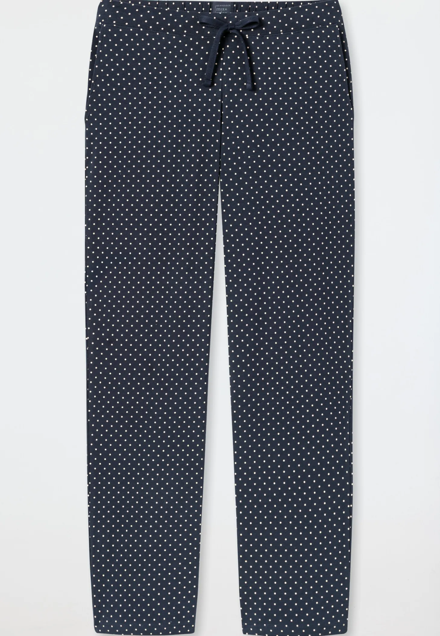 Loungehose lang Punkte dunkelblau gemustert - Mix+Relax