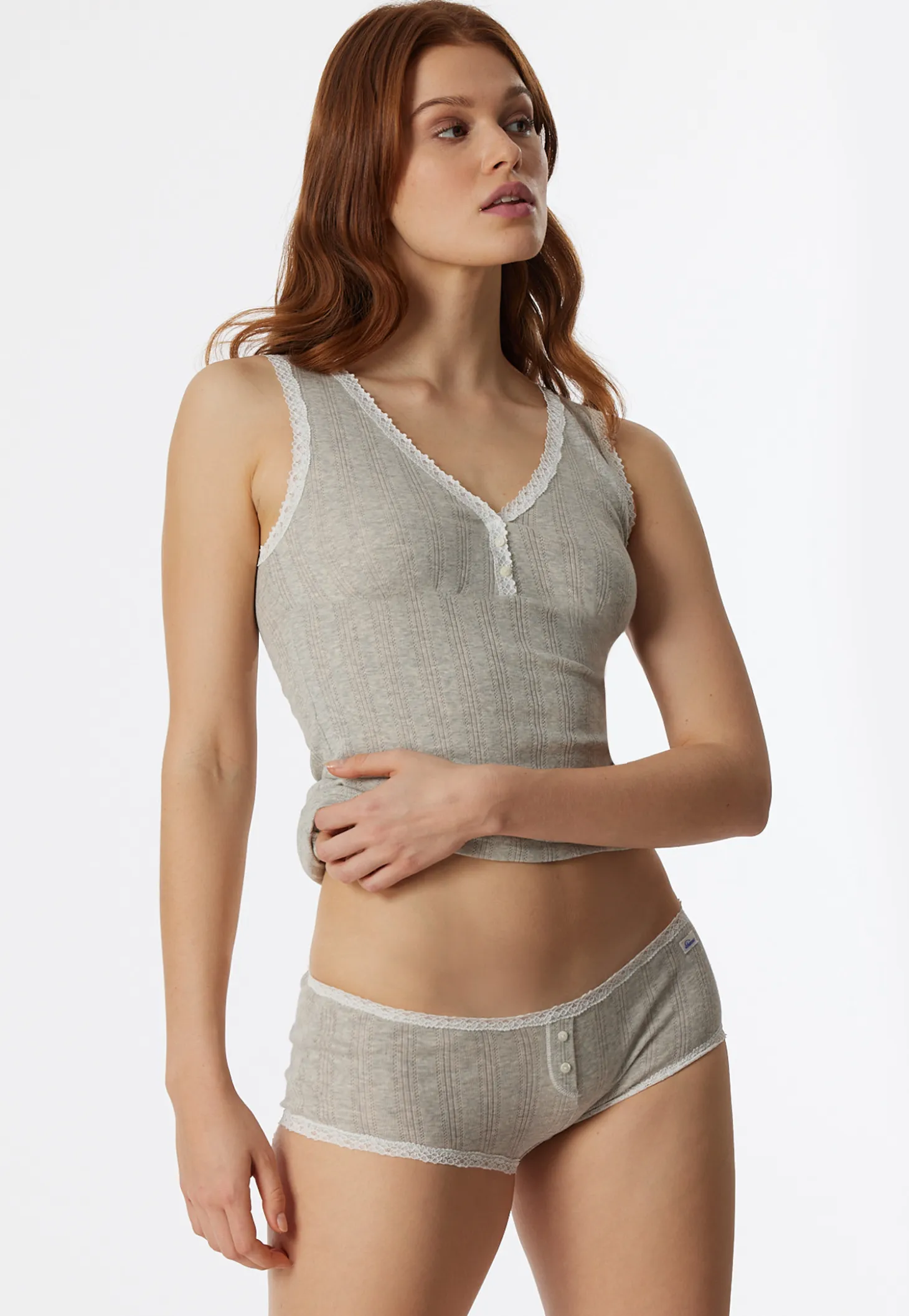 Micro Pants grau meliert - Revival Agathe