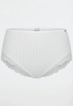 Midi Slip Feinripp Nadelzug Spitze off-white - Revival Marie