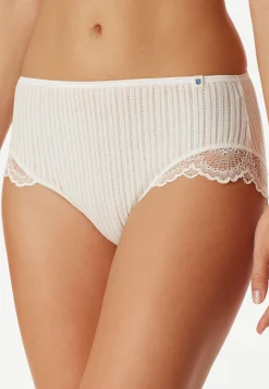 Midi Slip Feinripp Nadelzug Spitze off-white - Revival Marie