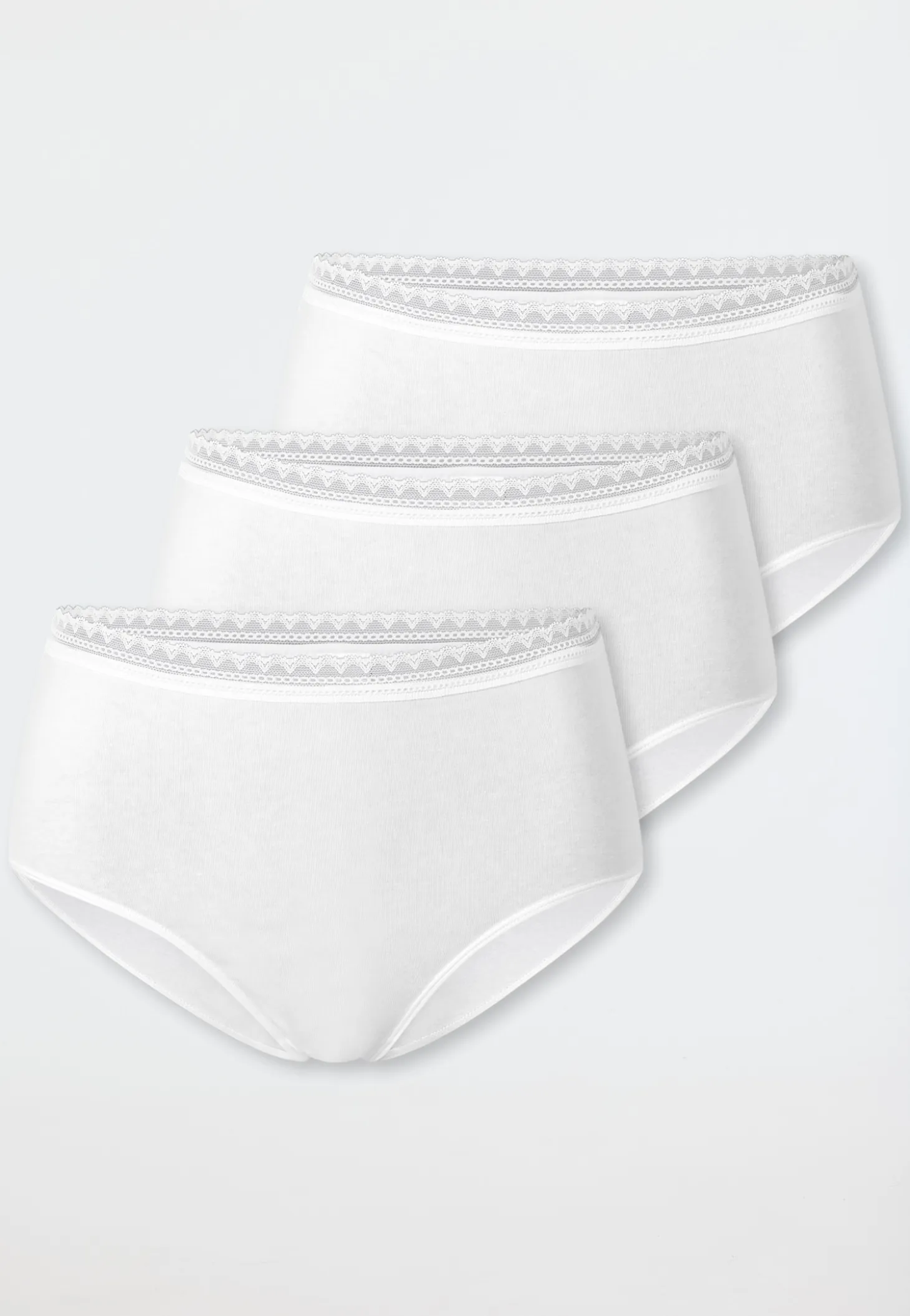 Midi-Slips 3er-Pack Spitze weiß - Modern Multipacks