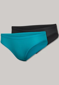 Mini-Slips 2er-Pack ultraleicht türkis/schwarz - Active Mesh Light