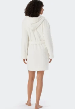 Morgenmantel Teddy-Fleece Comfort-Fit off-white - Essentials