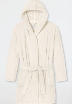 Morgenmantel Teddy-Fleece Comfort-Fit off-white - Essentials