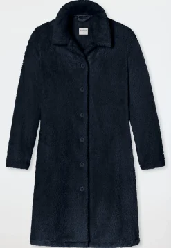Morgenmantel Teddy Fleece dunkelblau - Essentials