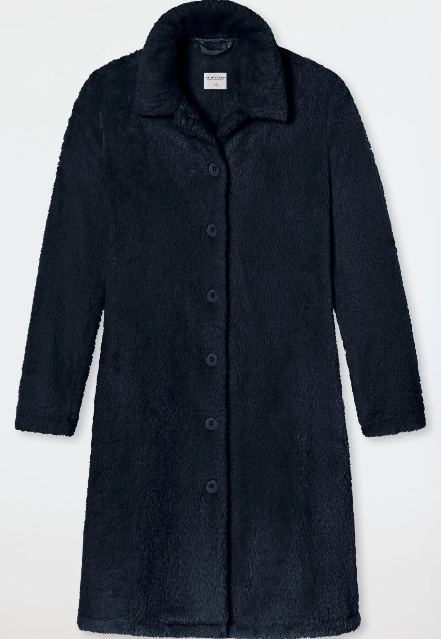 Morgenmantel Teddy Fleece dunkelblau - Essentials