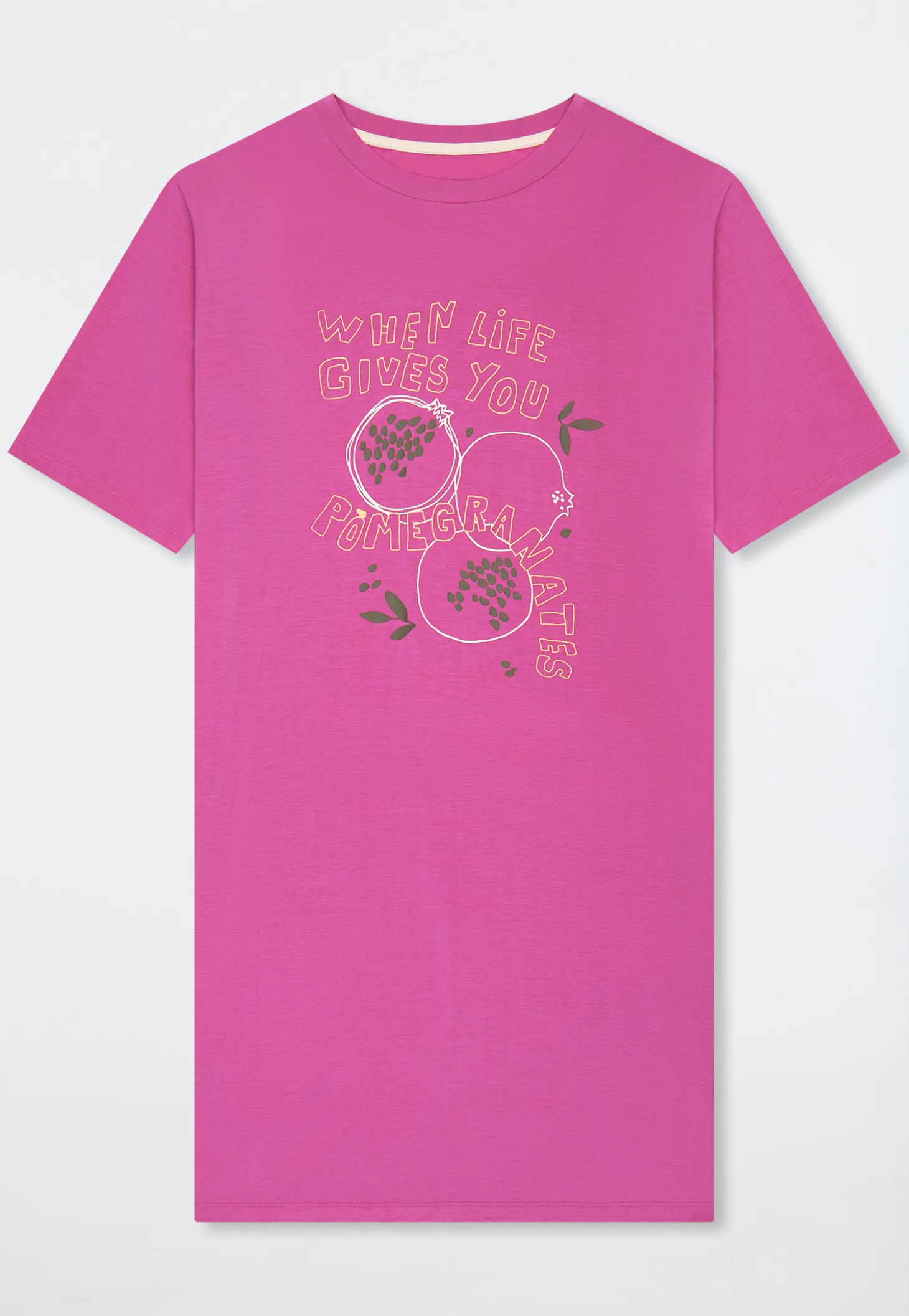 Nachthemd kurzarm Grantapfel fuchsia - Casual Fashion