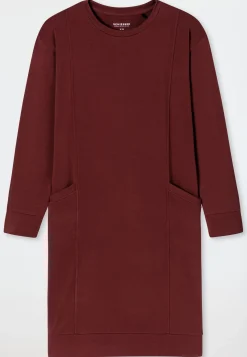 Nachthemd langarm Interlock wärmend burgund - Selected Premium Warming