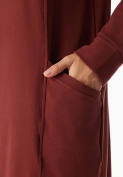 Nachthemd langarm Interlock wärmend burgund - Selected Premium Warming