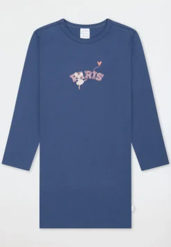 Nachthemd langarm Paris Maus jeansblau - Kids Nightwear