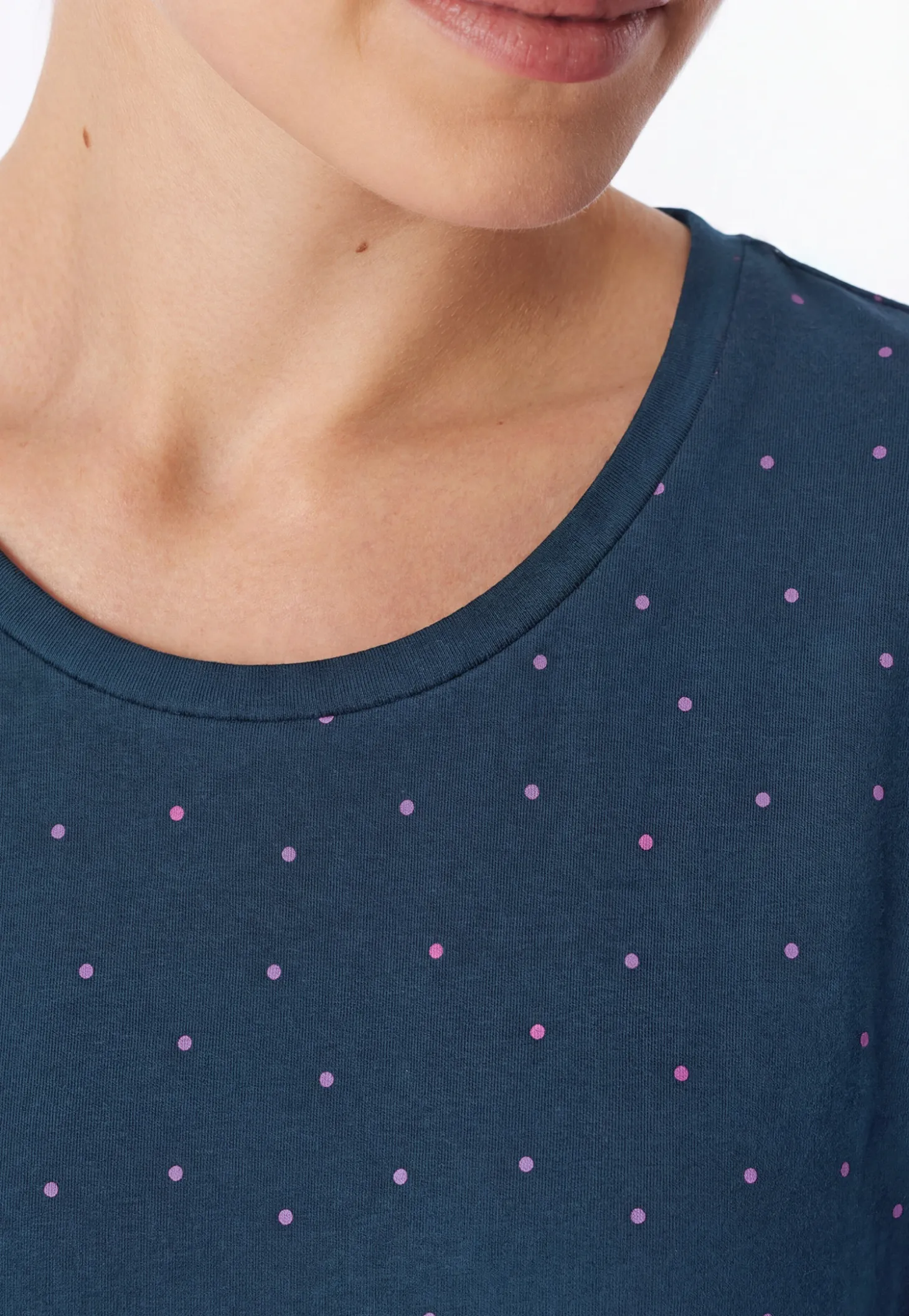 Nachthemd langarm Punkte ultra violett - Casual Essentials