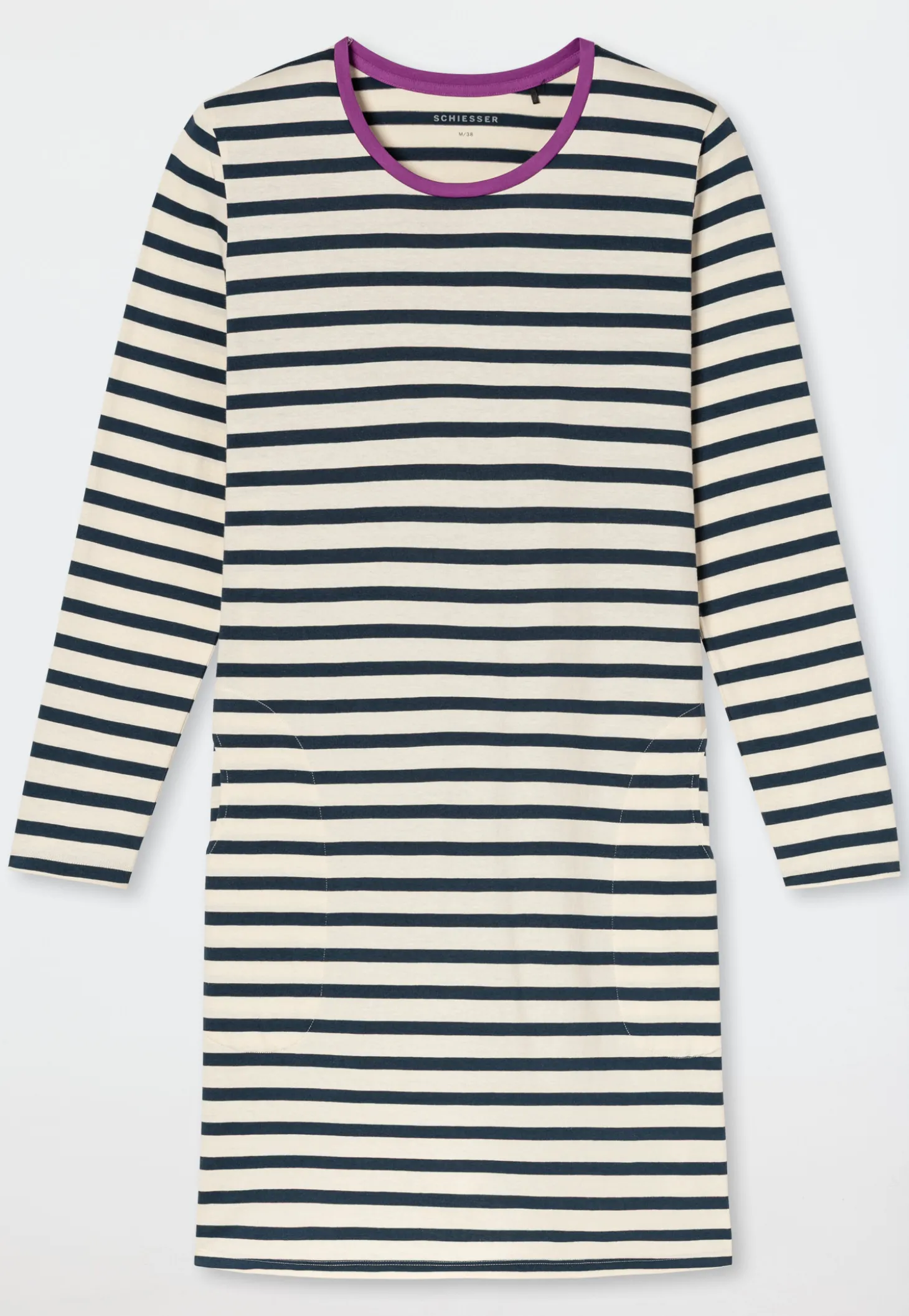 Nachthemd langarm Ringel seasalt - Casual Essentials