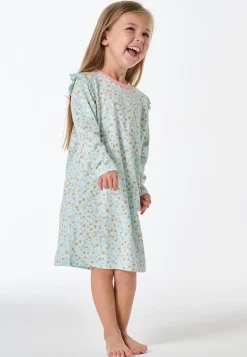 Nachthemd langarm Rüschen Herzchen multicolor - Kids Nightwear