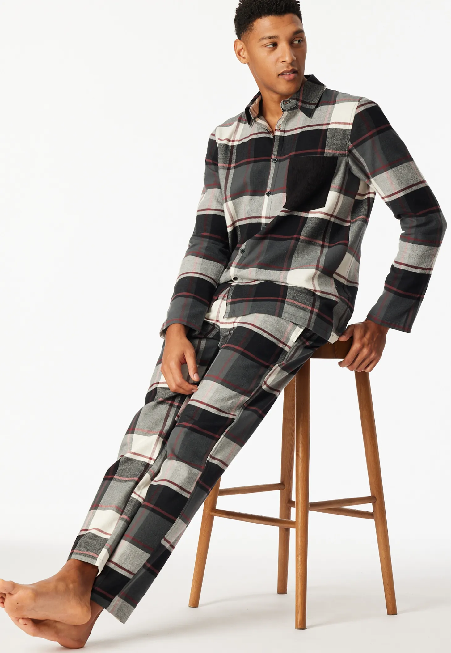 Oberhemd langarm Flanell Karos multicolor - Mix+Relax