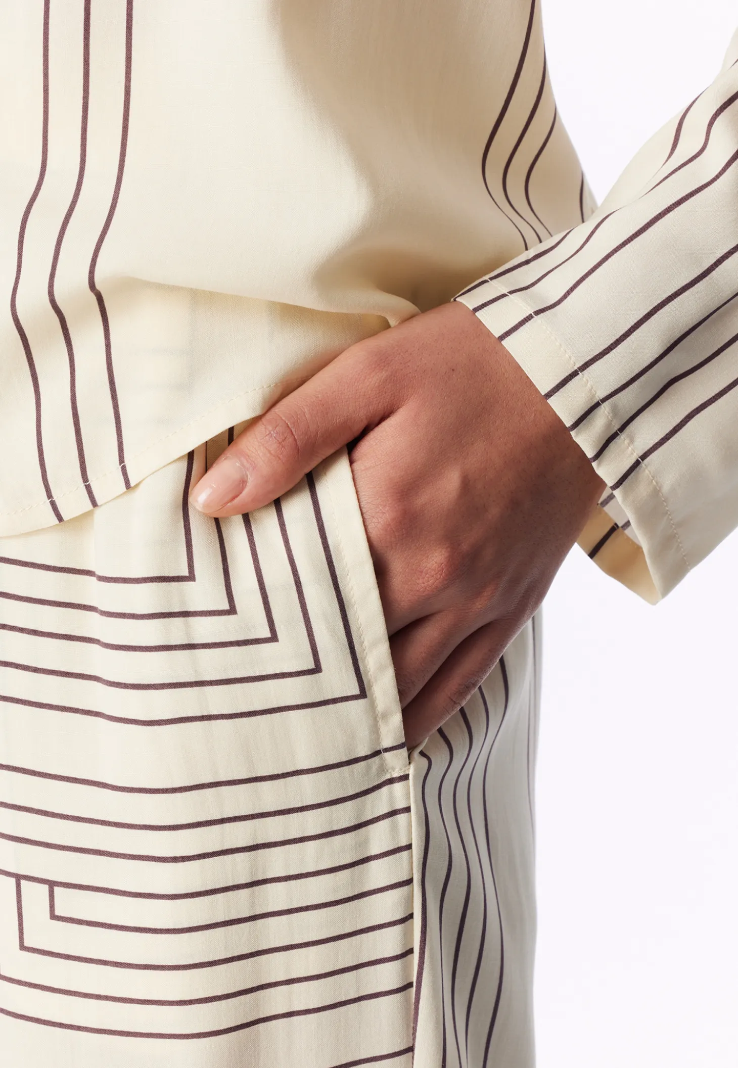 Pyjama lang Webware seasalt bedruckt - Selected Premium