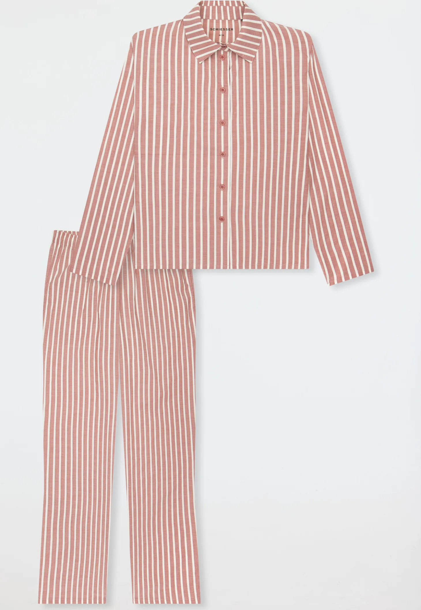 Pyjama lang Webware Streifen terracotta - Selected Premium