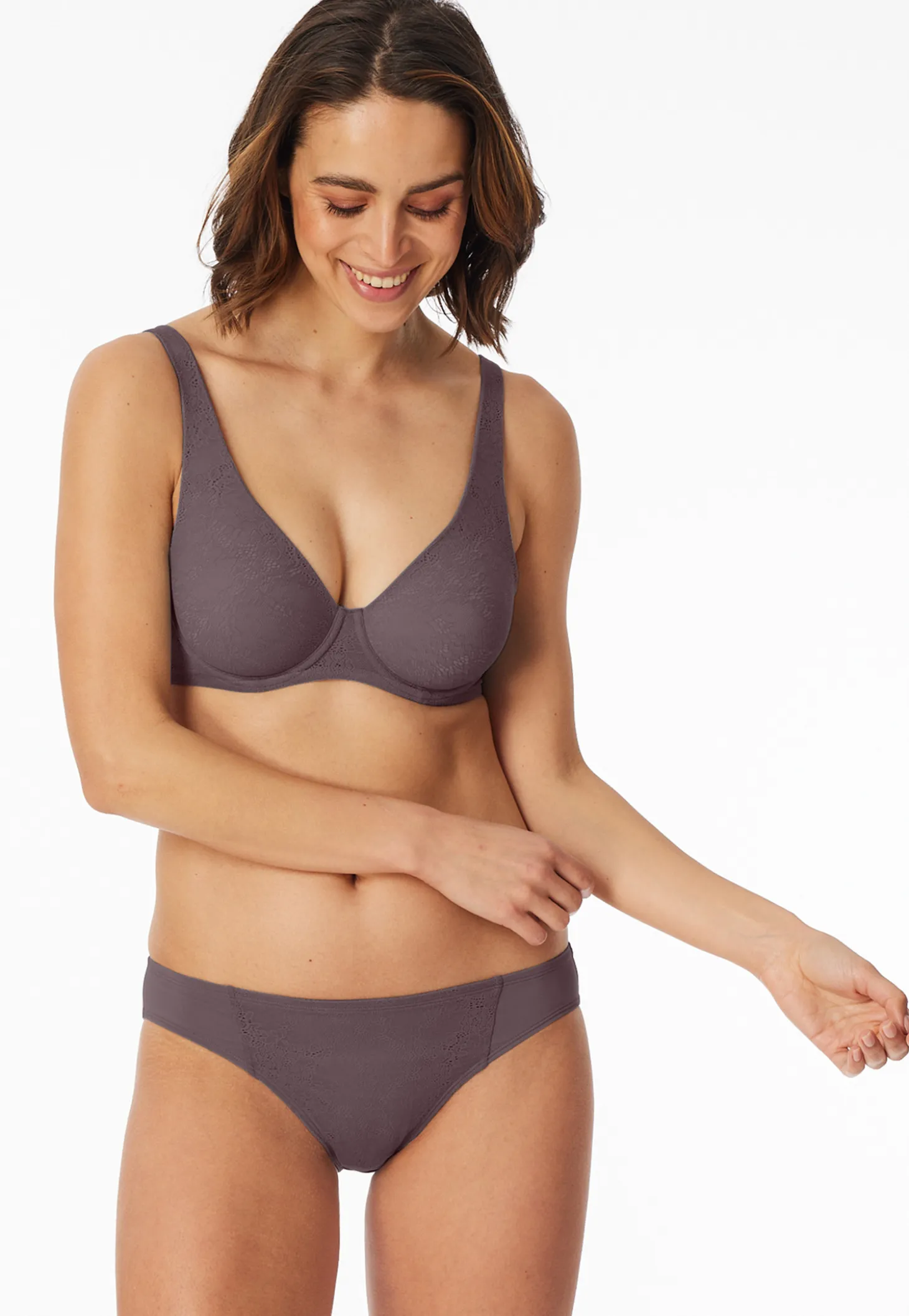 Rio-Slip blickdichte Spitze mauve - Air