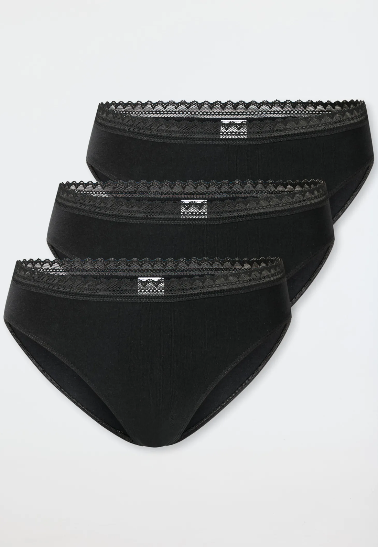 Rio-Slips 3er-Pack Spitze schwarz - Modern Multipacks