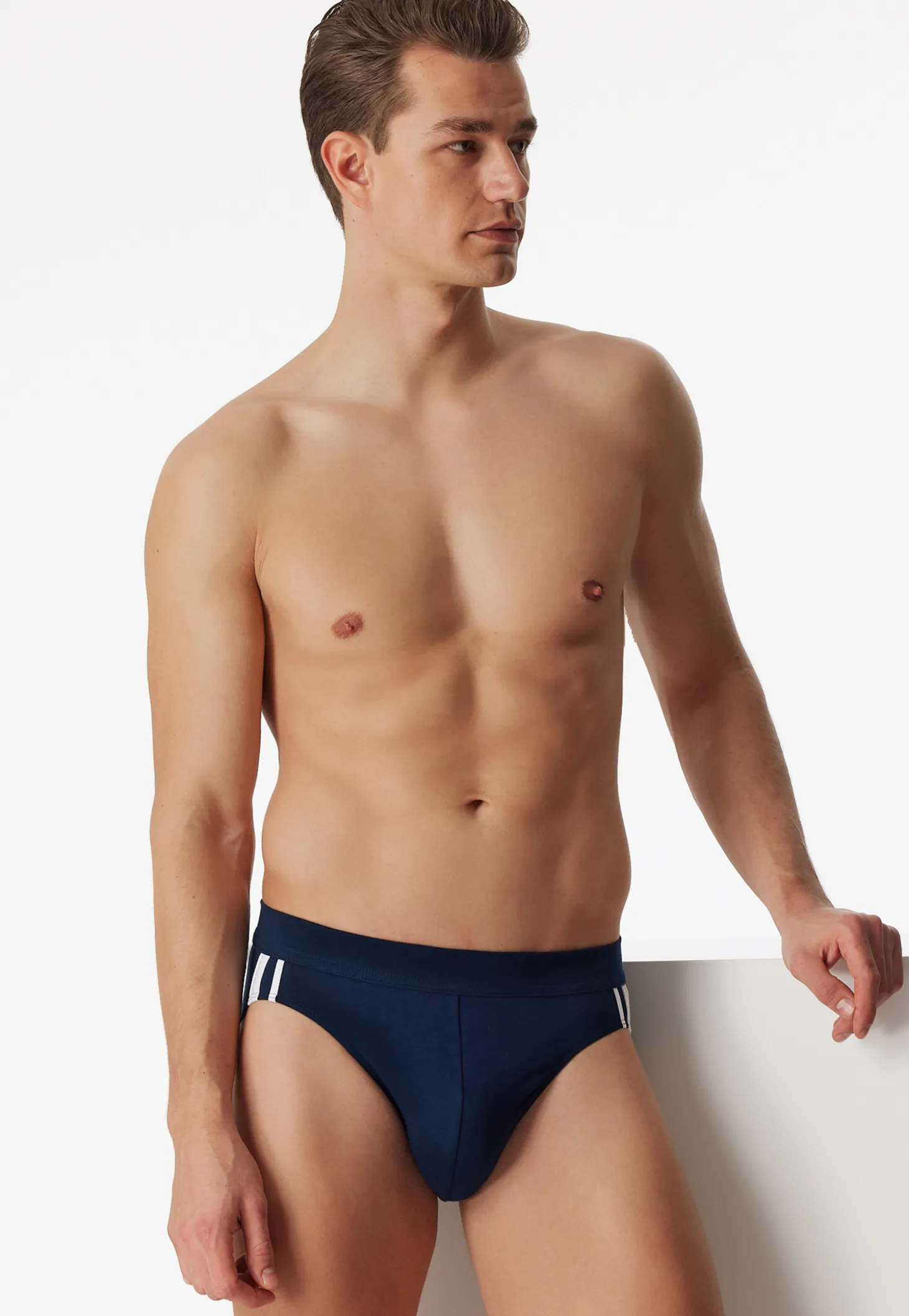 Rio-Slips 3er-Pack Streifen dunkelblau - 95/5